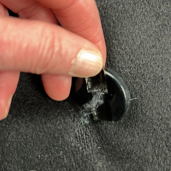 Gorgeous Black Louben Felt Pea Coat with Velvet Collar - Picture 6 of 10